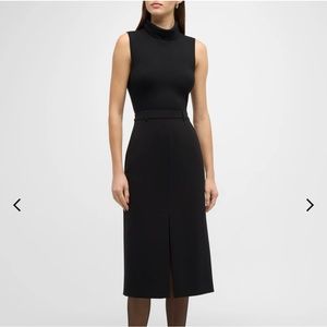 Authentic BRAND NEW Theory Funnel-Neck Admiral Crepe Sleeveless Midi Dress.